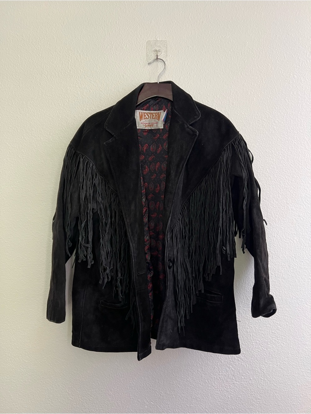 Suede Fringe Jacket - Black
